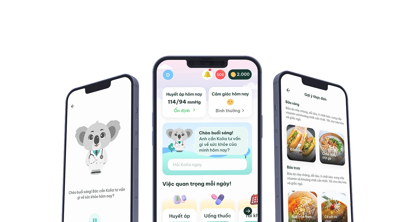 Hand holding smartphone showing Kolia app